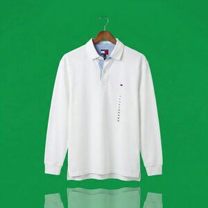 Tommy Hilfiger Men's XL NWT White Long Sleeve Polo Shirt